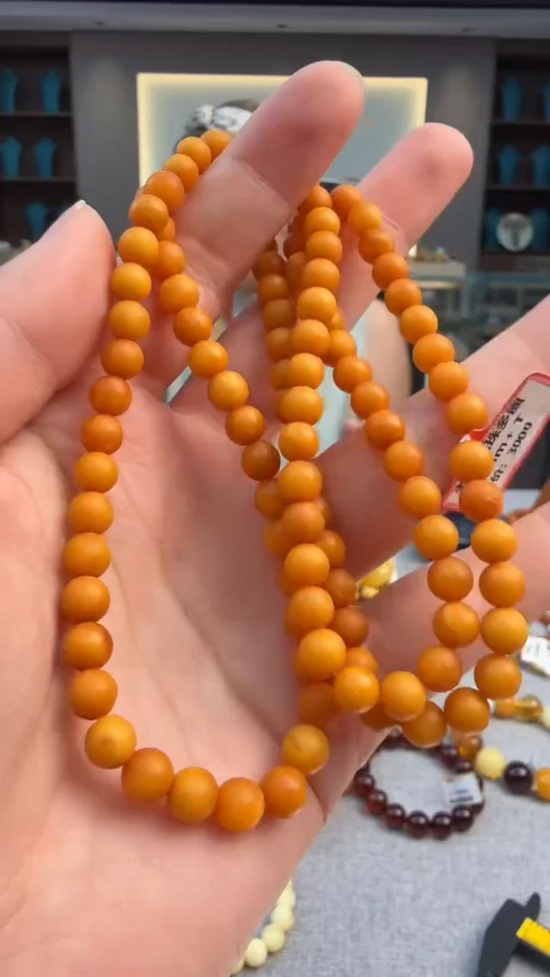 琥珀颈饰未镶嵌108秒拍号 假一罚三