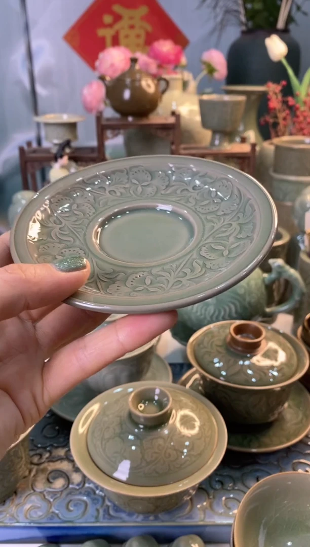 【闪购商品】微瑕900109手工牡丹杯托 介意勿拍