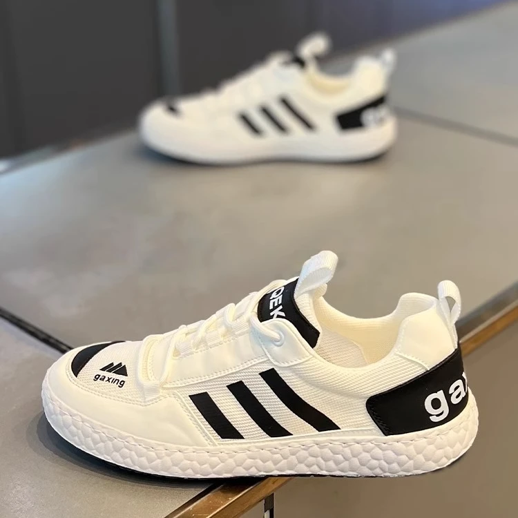 软底三道杠男士2025秋季新款透气时尚运动休闲鞋百搭时尚低帮板鞋