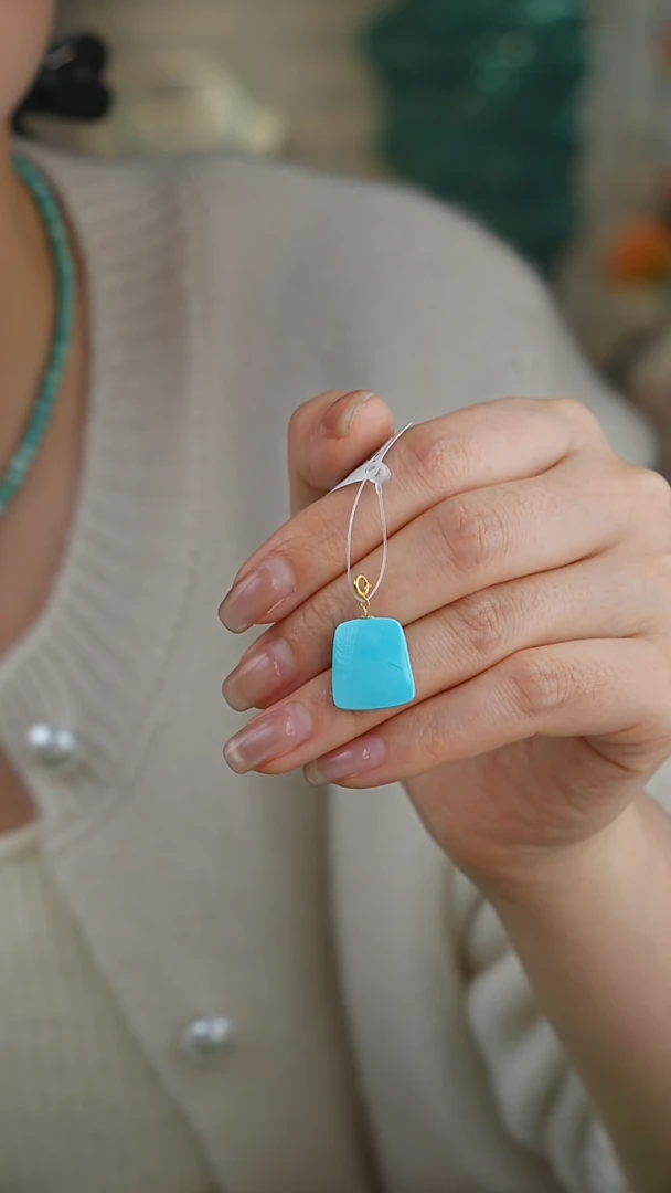 【闪购商品】绿松石吊坠(不含链)18K金镶嵌1