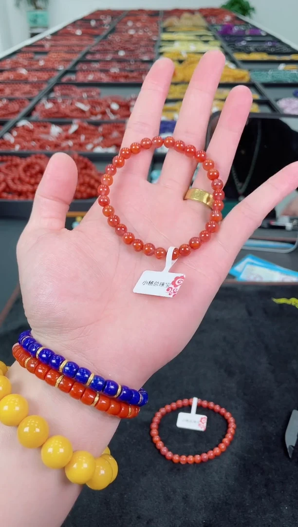 未镶嵌手串南红玛瑙卡6mm圆珠手串