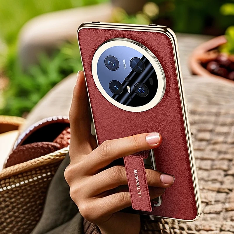 华为Mate70pro腕带金属旋转支架手机壳磁吸适用Mate70皮套电镀+