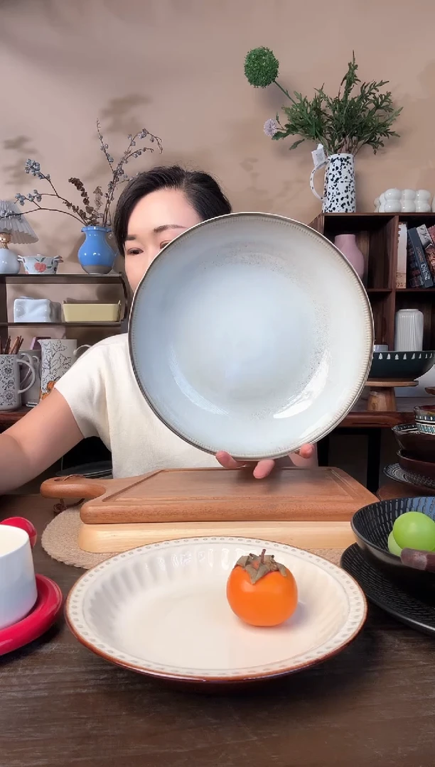 11英寸异形窑变麻点大汤碗微瑕