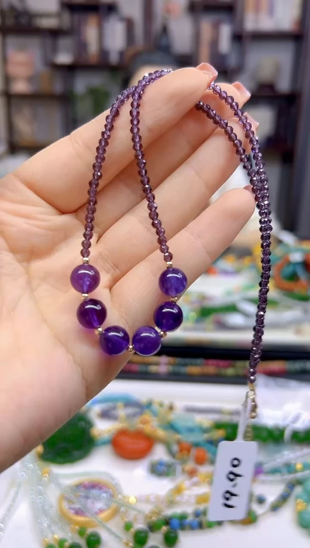 【闪购商品】紫晶颈饰未镶嵌DIY款X522