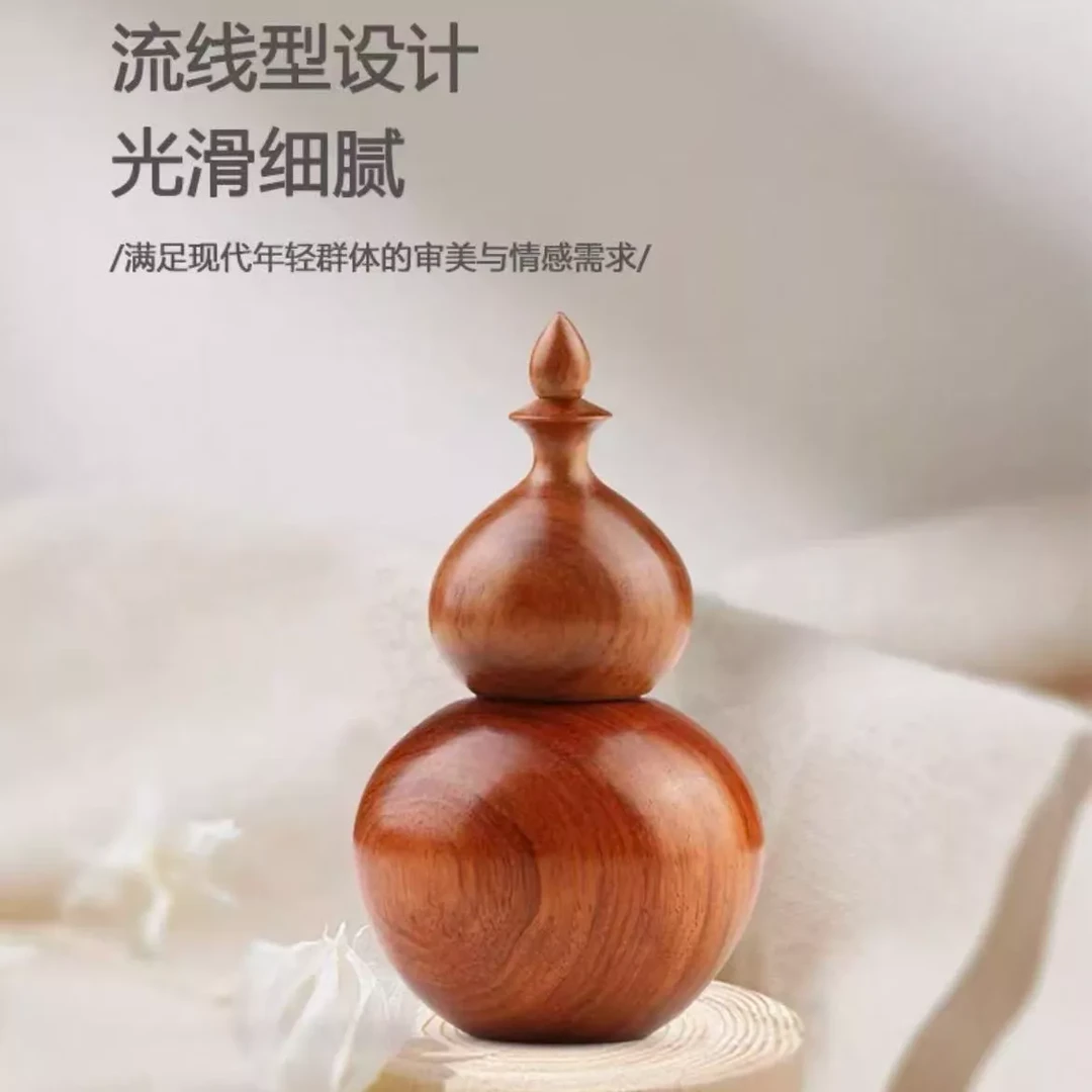 大木侠越南缅甸花梨木大果紫檀中号葫芦牙签筒尺寸8*12cm HM013-2