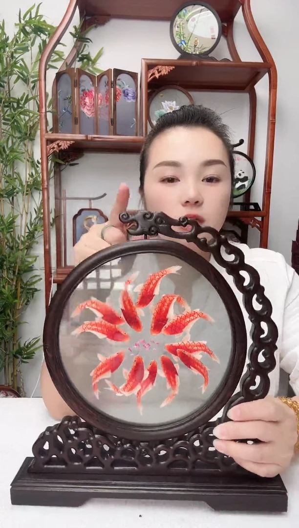 刺绣摆件-双面手工绣花非遗