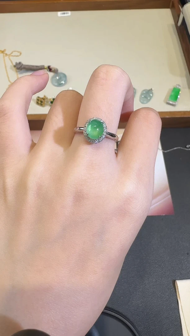 18K金镶嵌戒指翡翠X1207-512-440