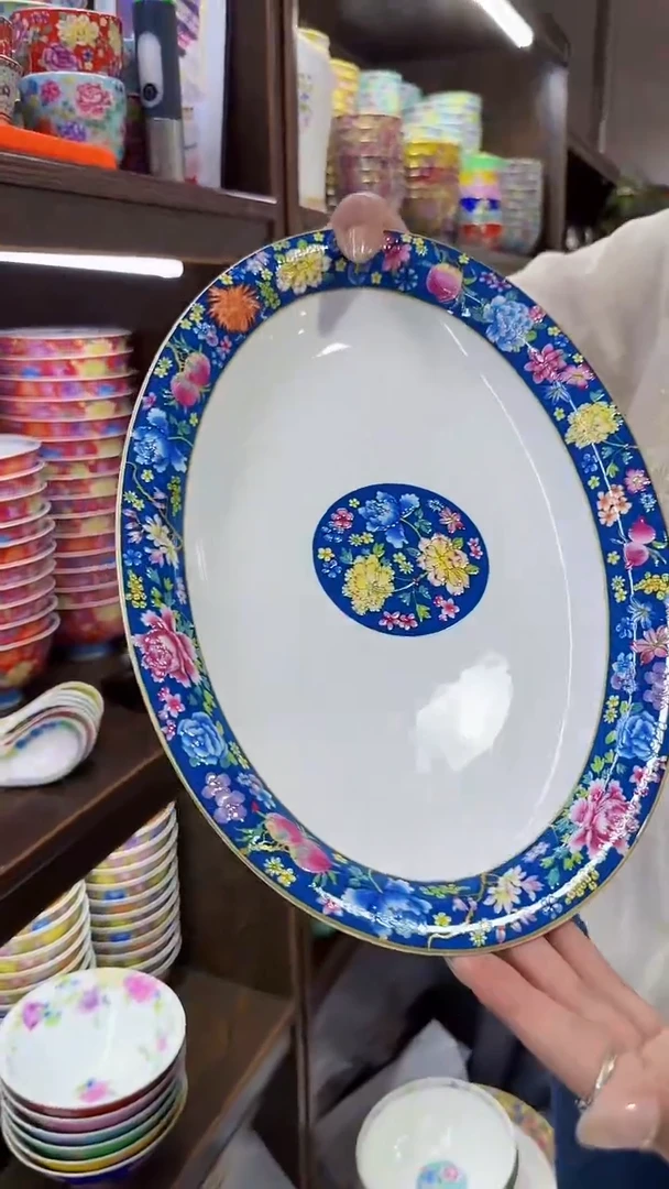 瓷片12英寸鱼盘1个景德镇陶瓷