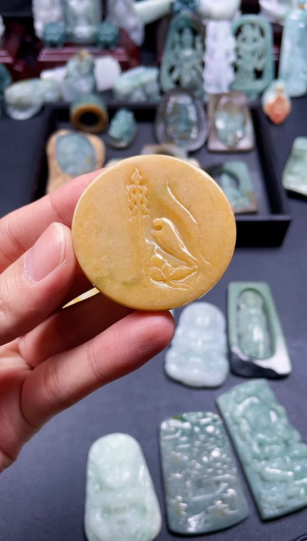 颈饰未镶嵌翡翠56  天然翡翠a货  悟道