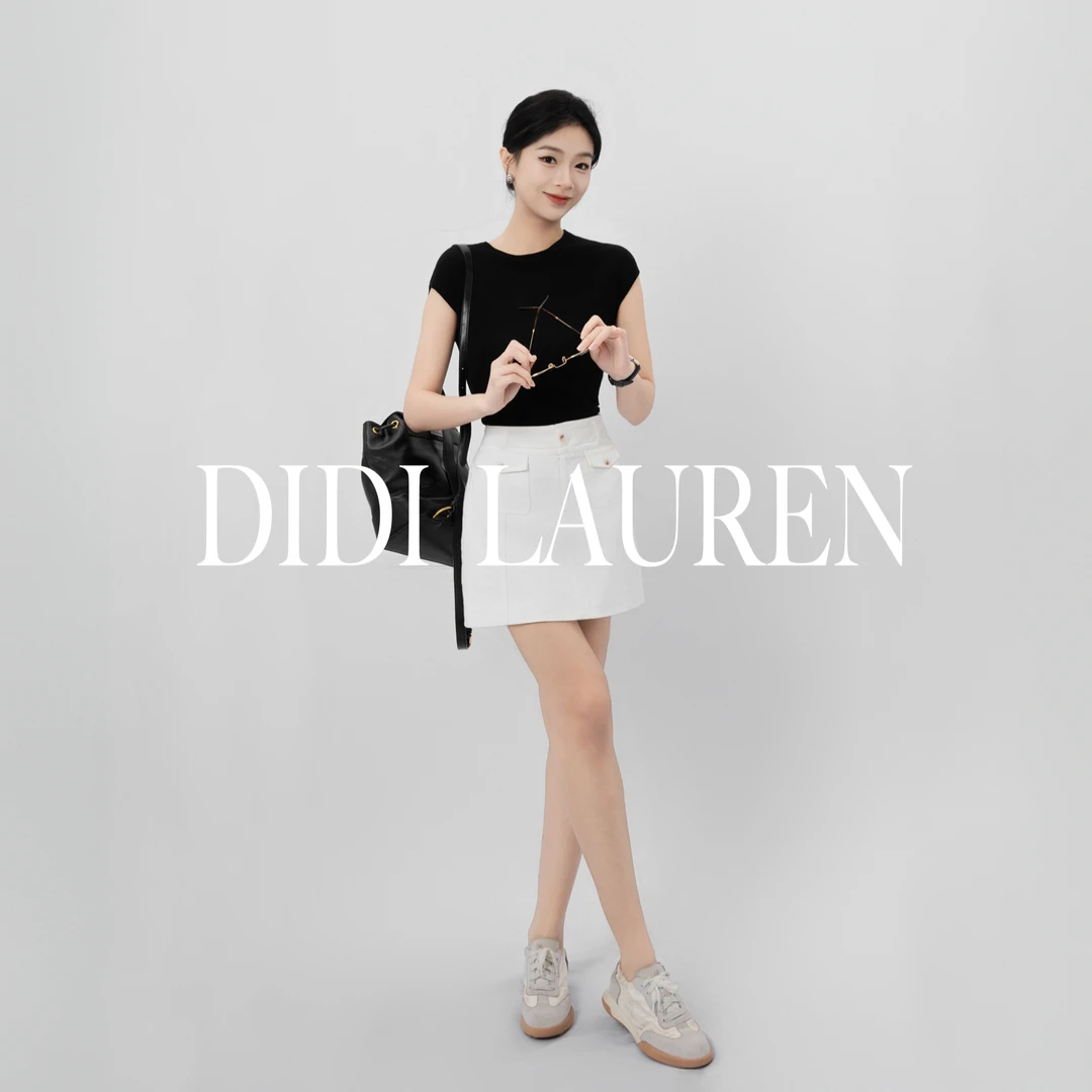 DIDI LAUREN“开场白”时尚高腰白色半身裙