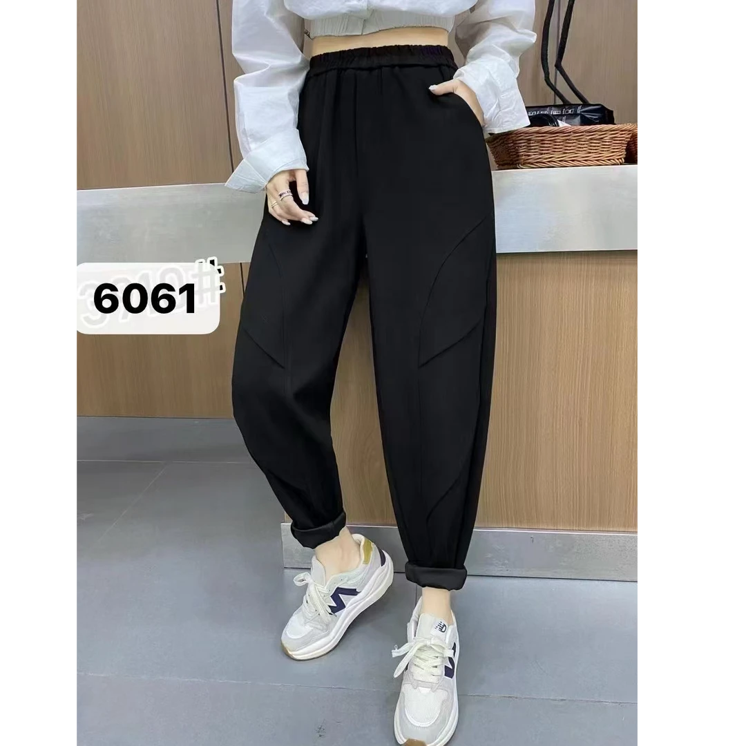 【线上线下服饰】2025新款个性纯色拼接显瘦百搭休闲哈伦裤