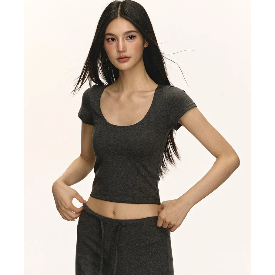 anna aneae巨好看的套装女夏一整套修身显瘦短袖t恤休闲裤两件套