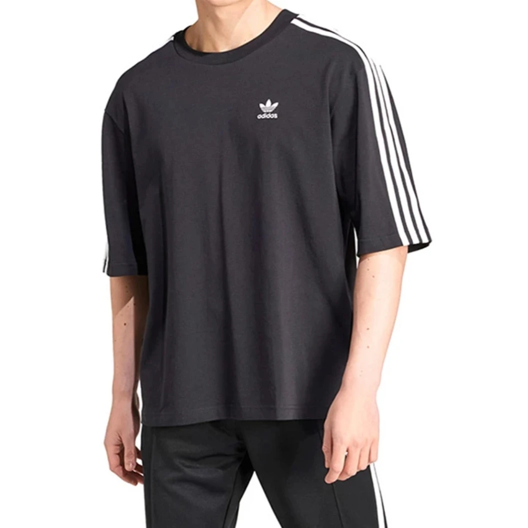 adidas阿迪达斯流光风男款黑色新款潮流百搭宽松圆领T恤IZ1832