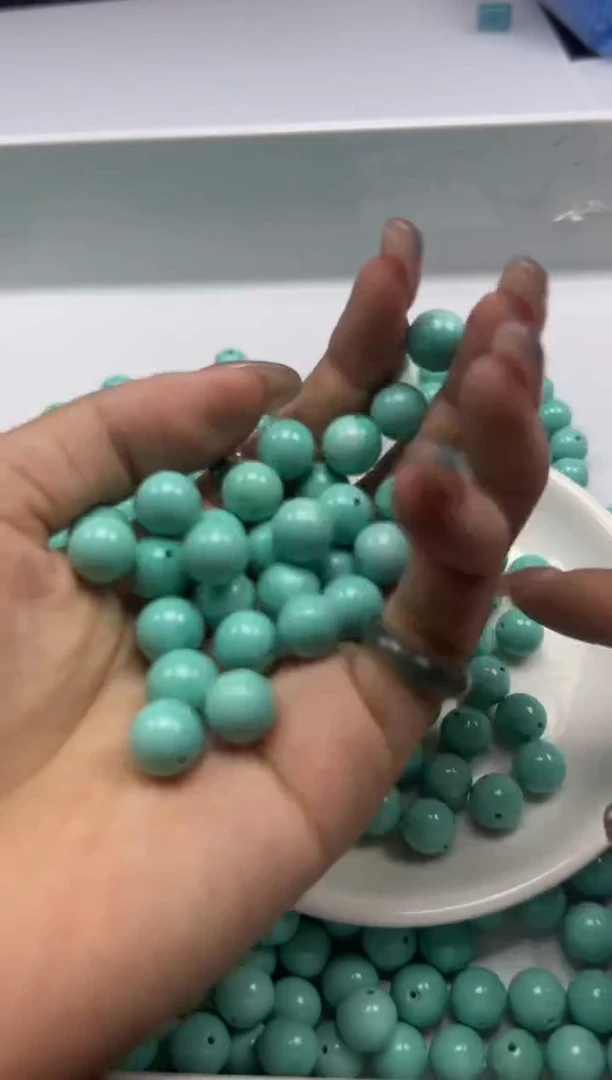 玛瑙/玉髓颈饰未镶嵌W404高瓷绿*松10mm*5颗