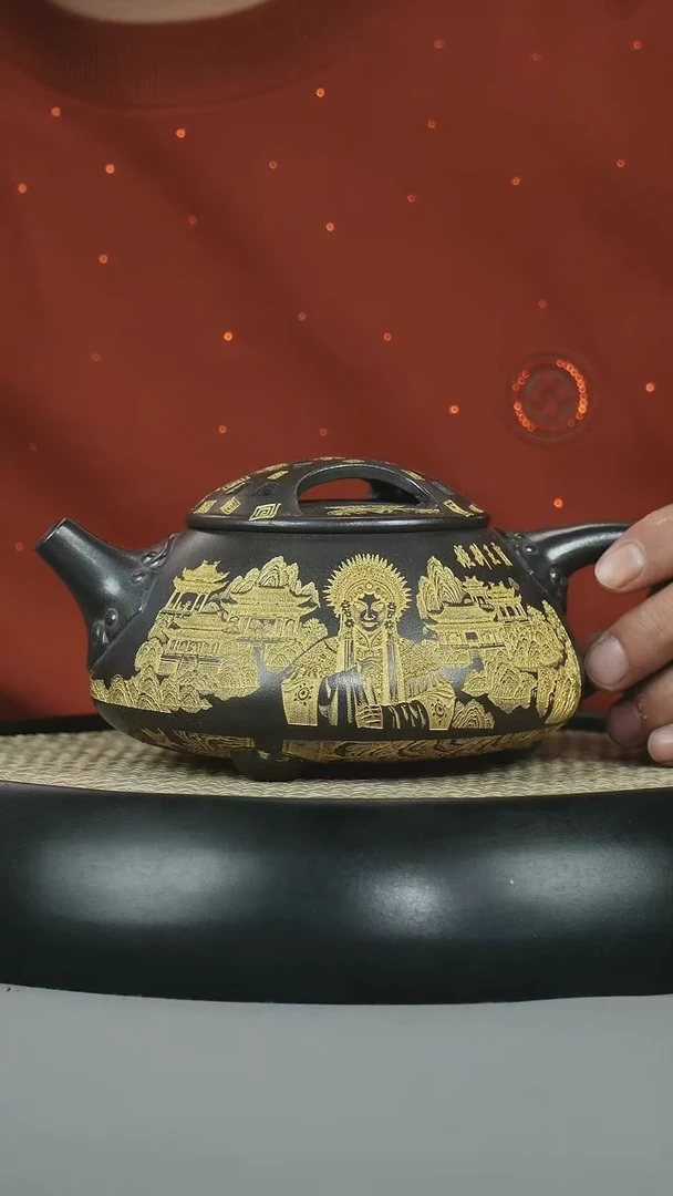 茶壶紫砂  原矿石黄 牛盖石瓢
