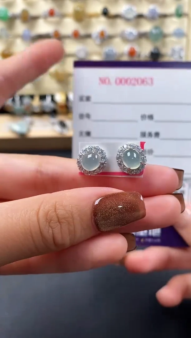 银S925镶嵌戒指翡翠5555555+5