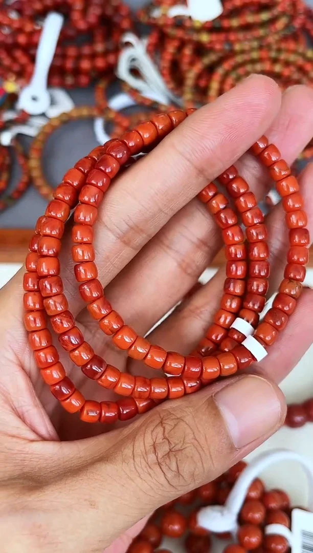 手串未镶嵌南红玛瑙5mm瓦西双锦红直切单圈【多样性发货】【微瑕】A10