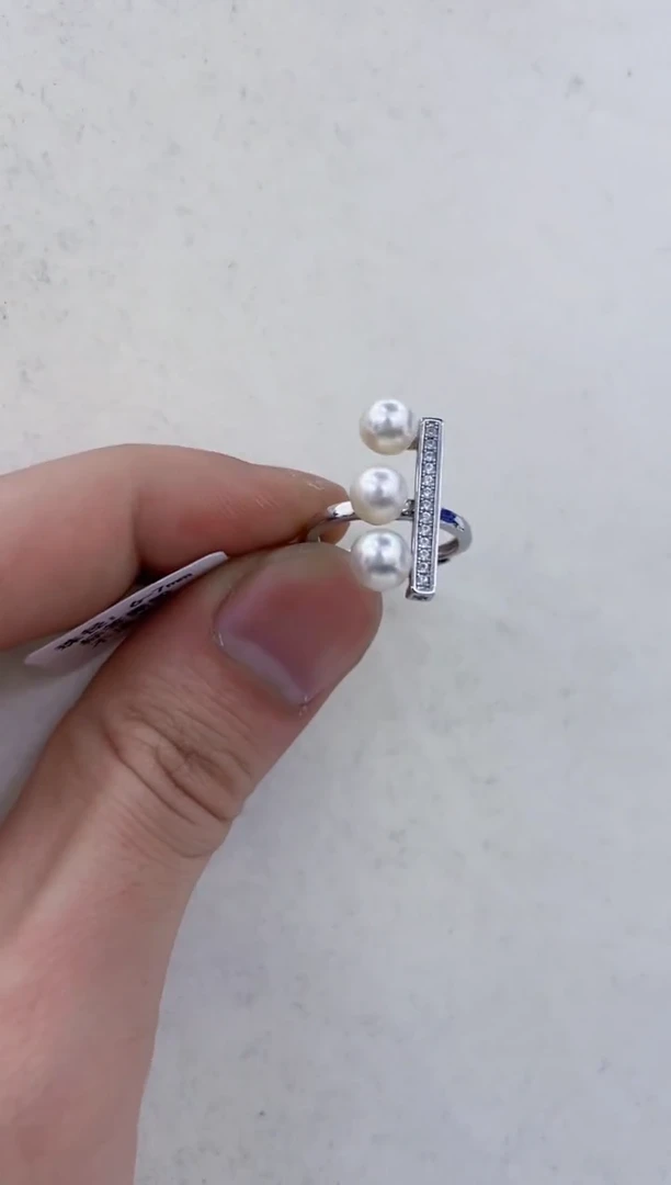 银S925镶嵌戒指海水珍珠