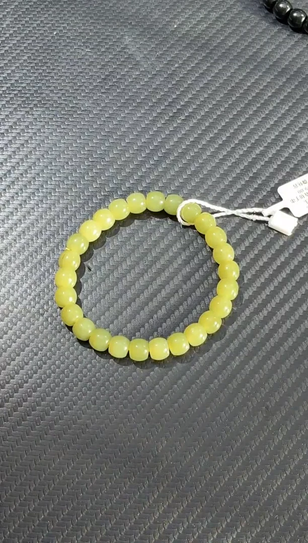 未镶嵌手链和田玉（白玉）@***✨新疆若羌青黄口卡8手串