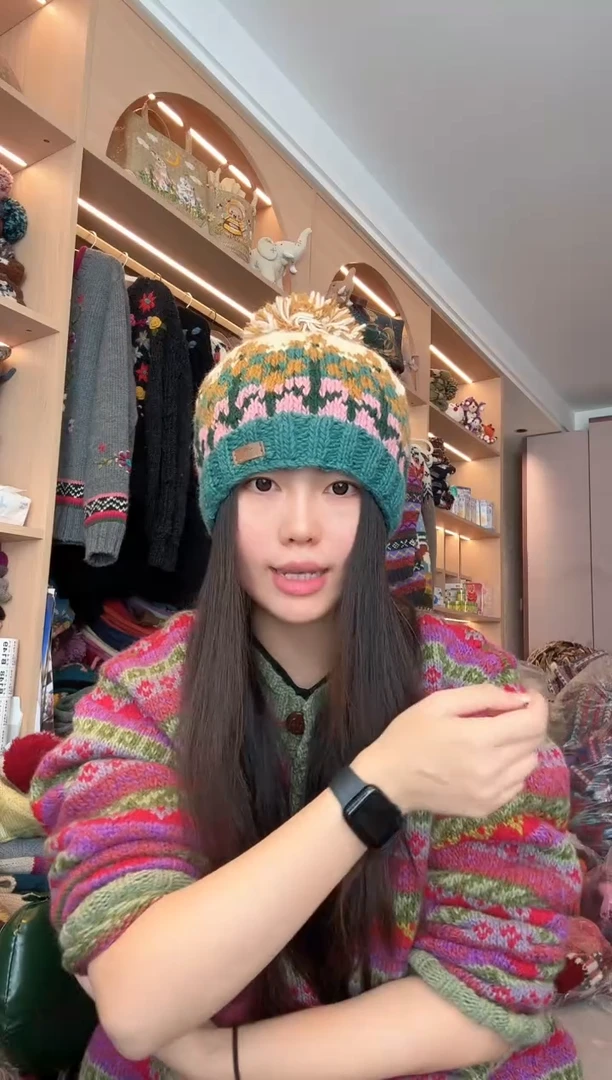 羊毛蓝色金桂帽