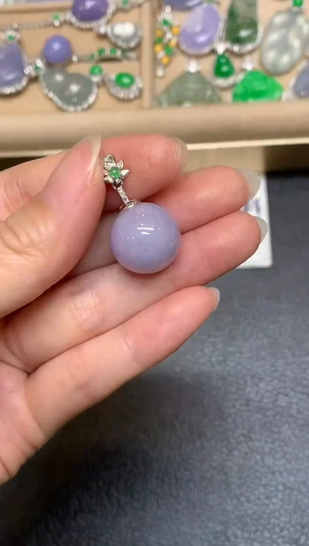 颈饰18K金镶嵌翡翠24小时鉴赏期】珠子【无服务费