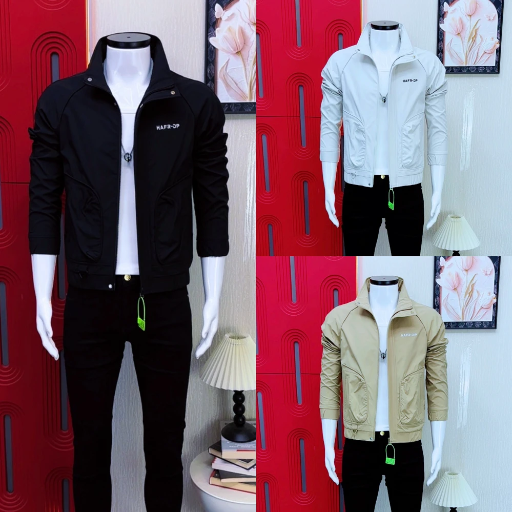 秋季男士新款轻奢夹克长袖外套时尚休闲百搭简约高级立领男装上衣