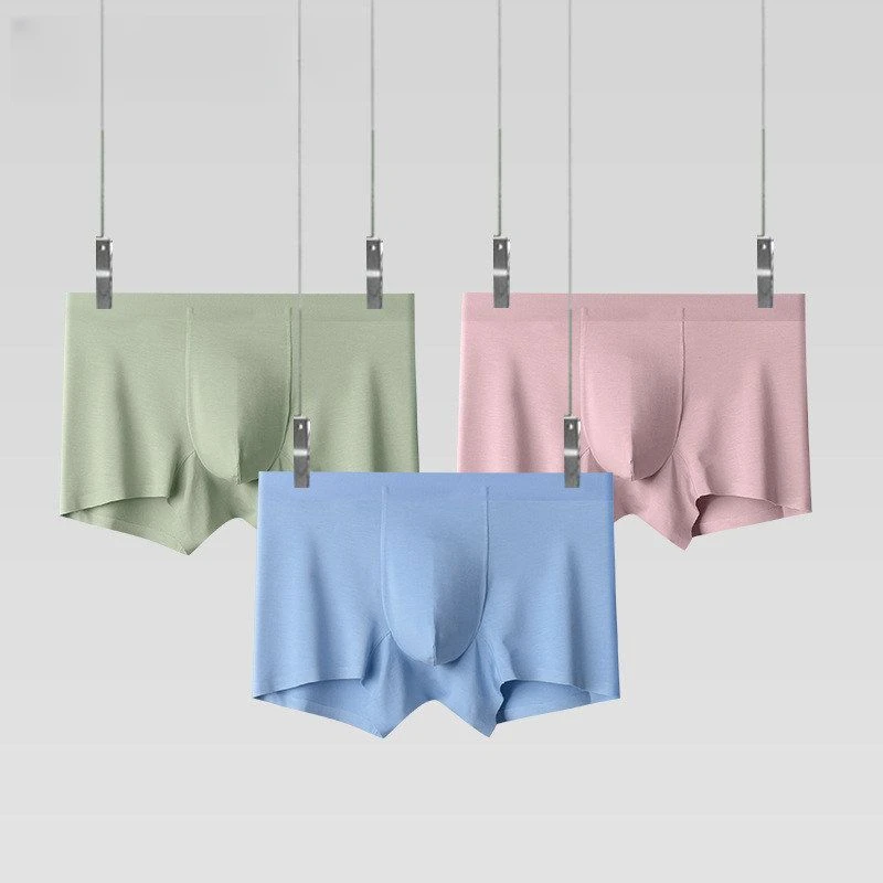 SY008【链接为1条/下单6条有优惠】80S莫代尔无痕男士透气平角内裤