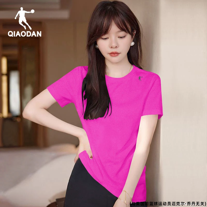 乔丹短袖女速干衣运动T恤2025新款冰丝半袖健身锻炼透气跑步上衣