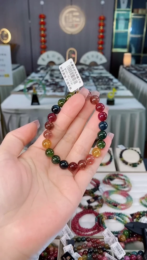 未镶嵌老矿碧玺单圈手串8mm+碧玺hon多样性发货一条
