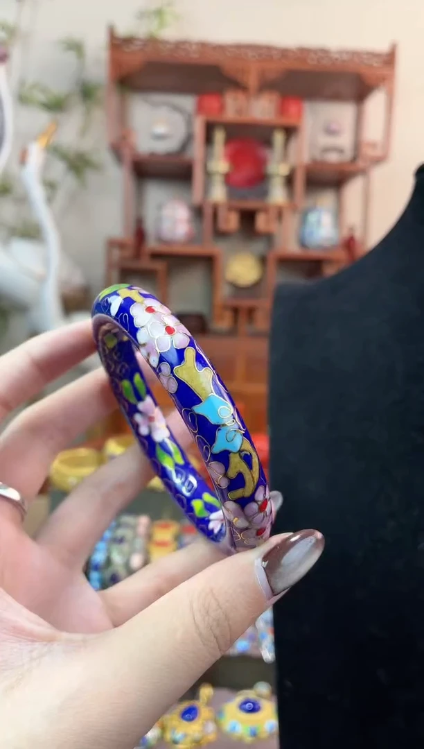 非遗手工景泰蓝镯子宝蓝