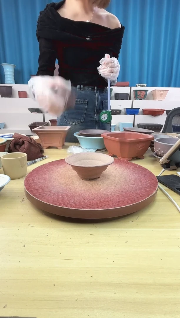 紫砂花盆浅草紫砂花盆微瑕