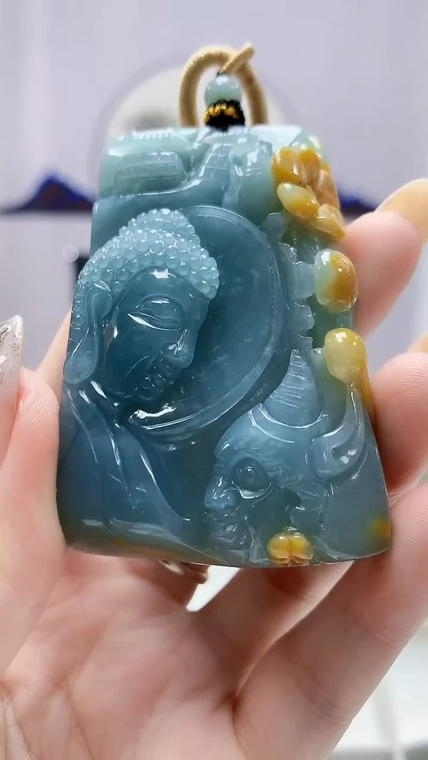 定制翡翠未镶嵌5060DD-毛货挂件73