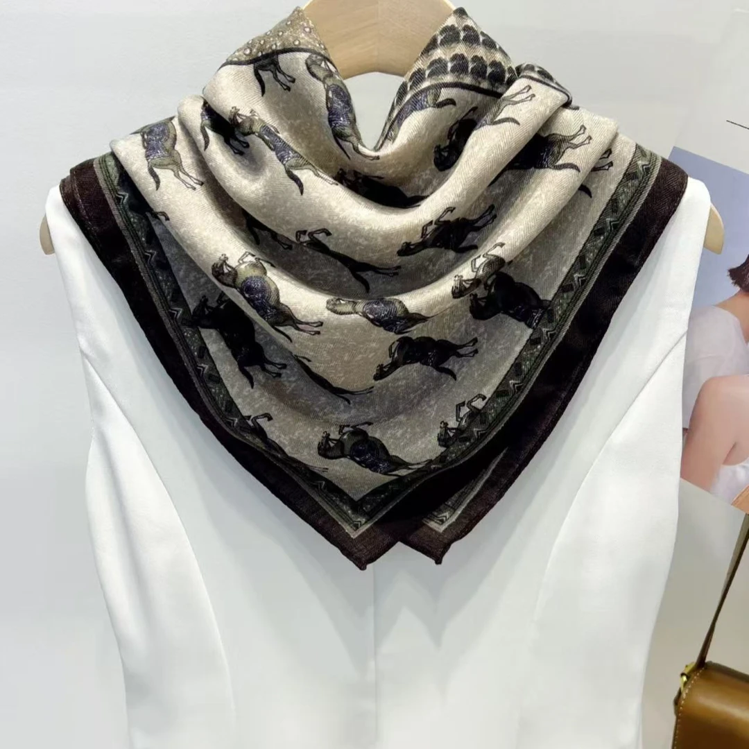 2025新款百搭棉麻丝巾女士气质时尚双面网红流行款（960）