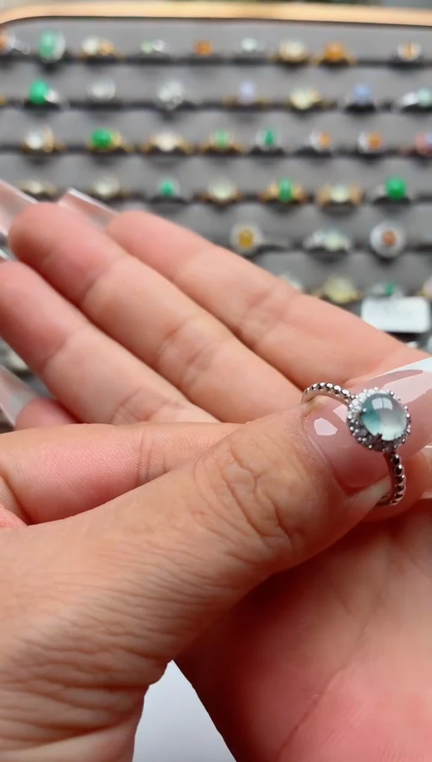 银S925镶嵌戒指翡翠.