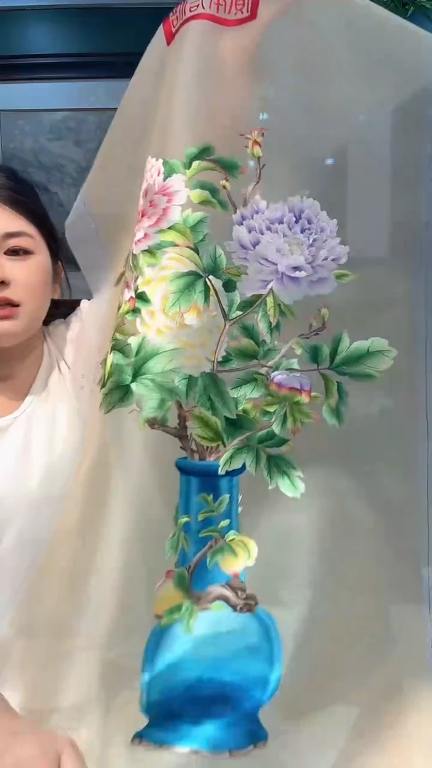 横款非遗苏绣手工刺绣绣片