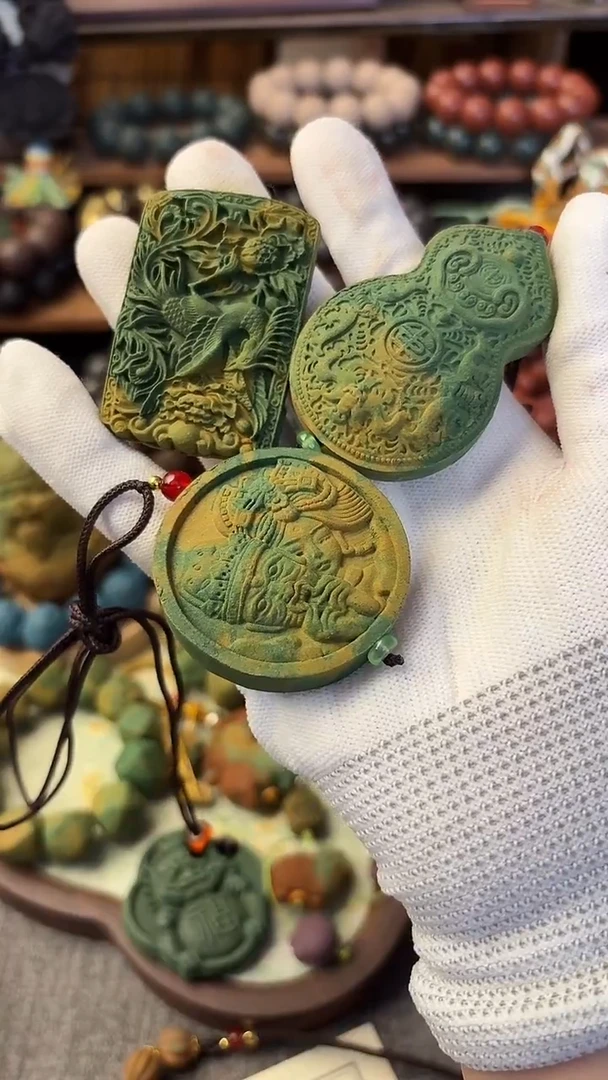 泥塑柚见清茶桂花香牌三个