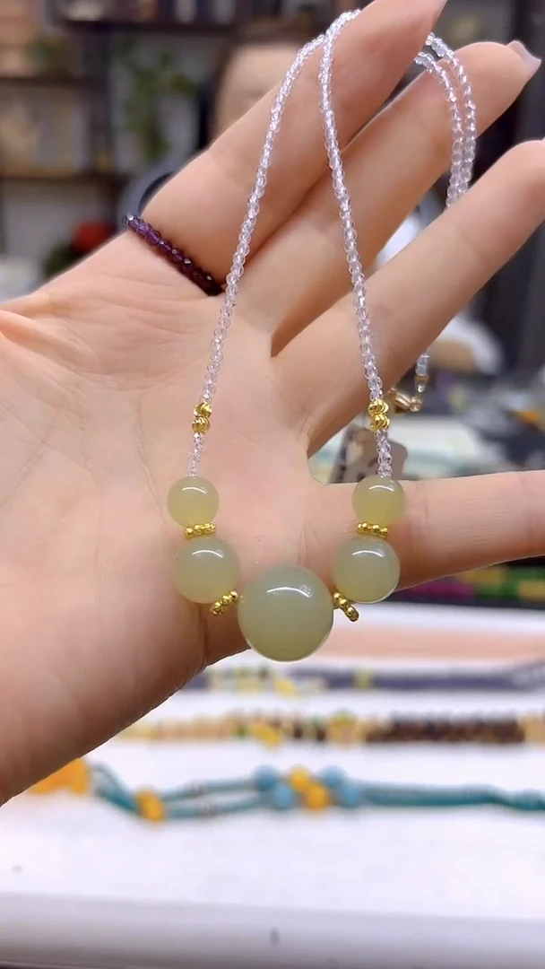 和田玉未镶嵌颈饰DIY款X642