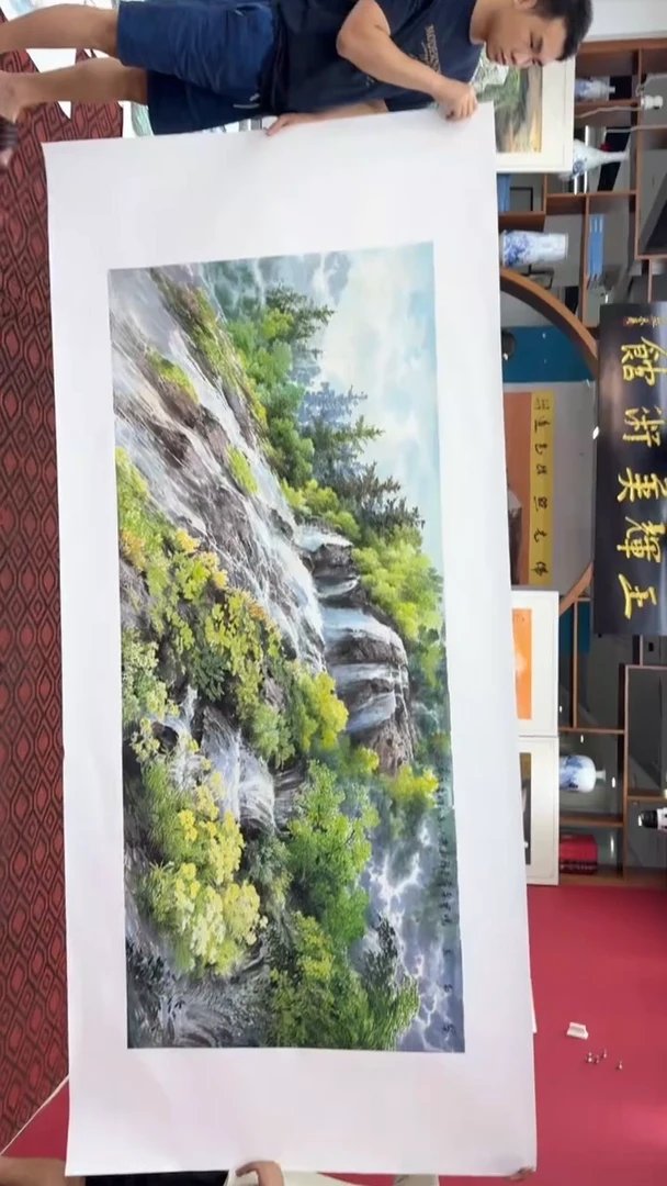 国画国画绘画山水花鸟平尺