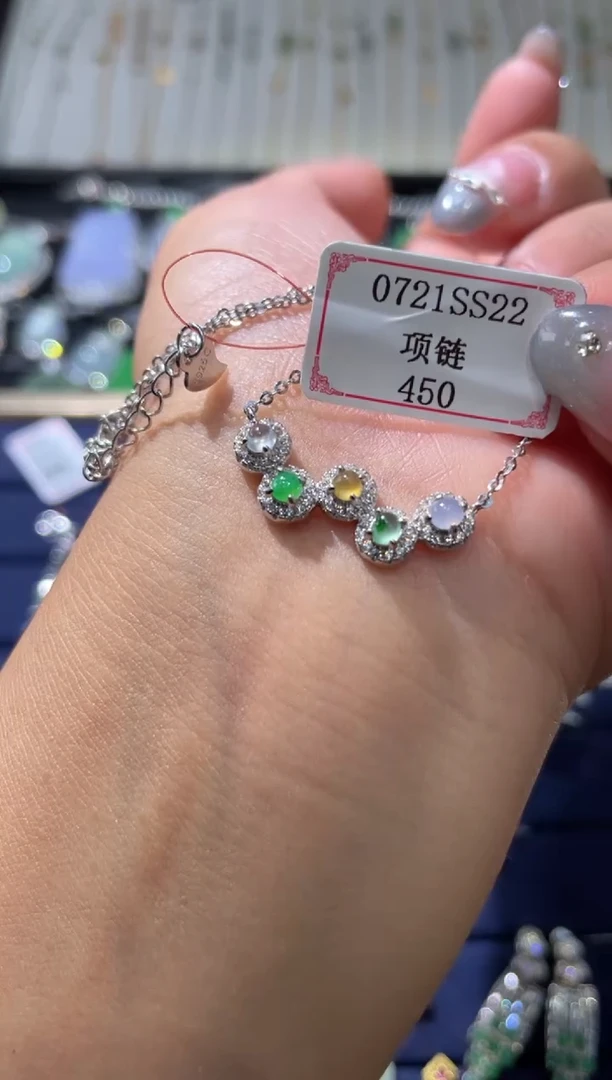 翡翠银S925镶嵌颈饰0721SS22