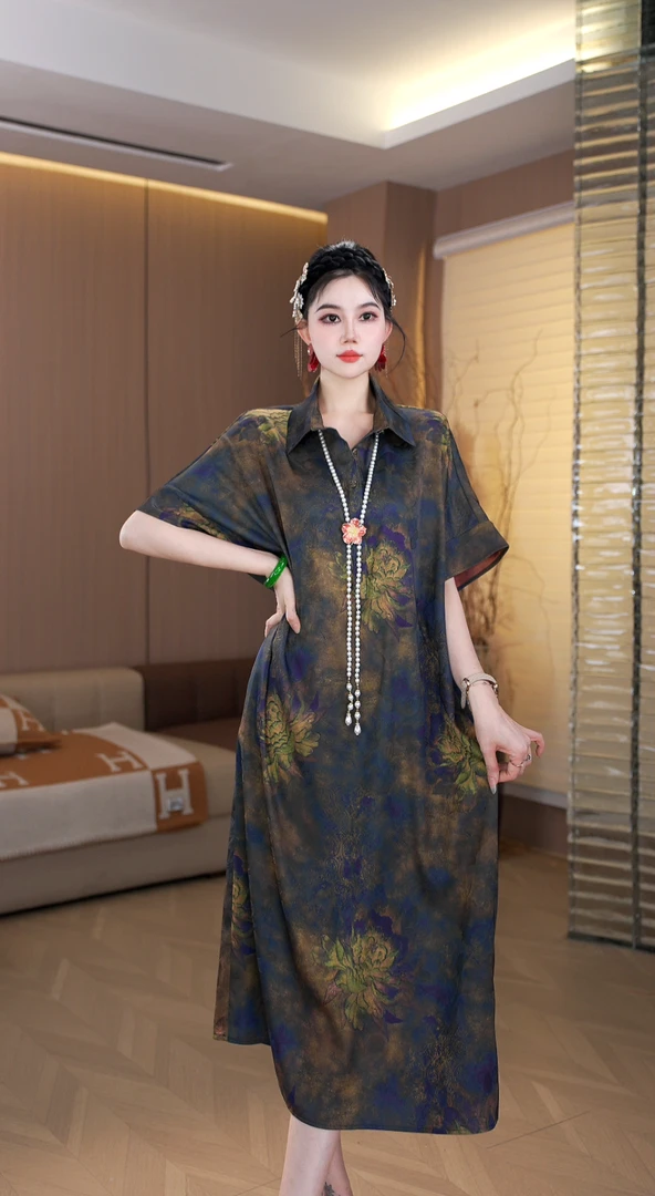 【悦然】夏季新款休闲百搭显白不闷热洋气显年轻显瘦连衣裙-8941#