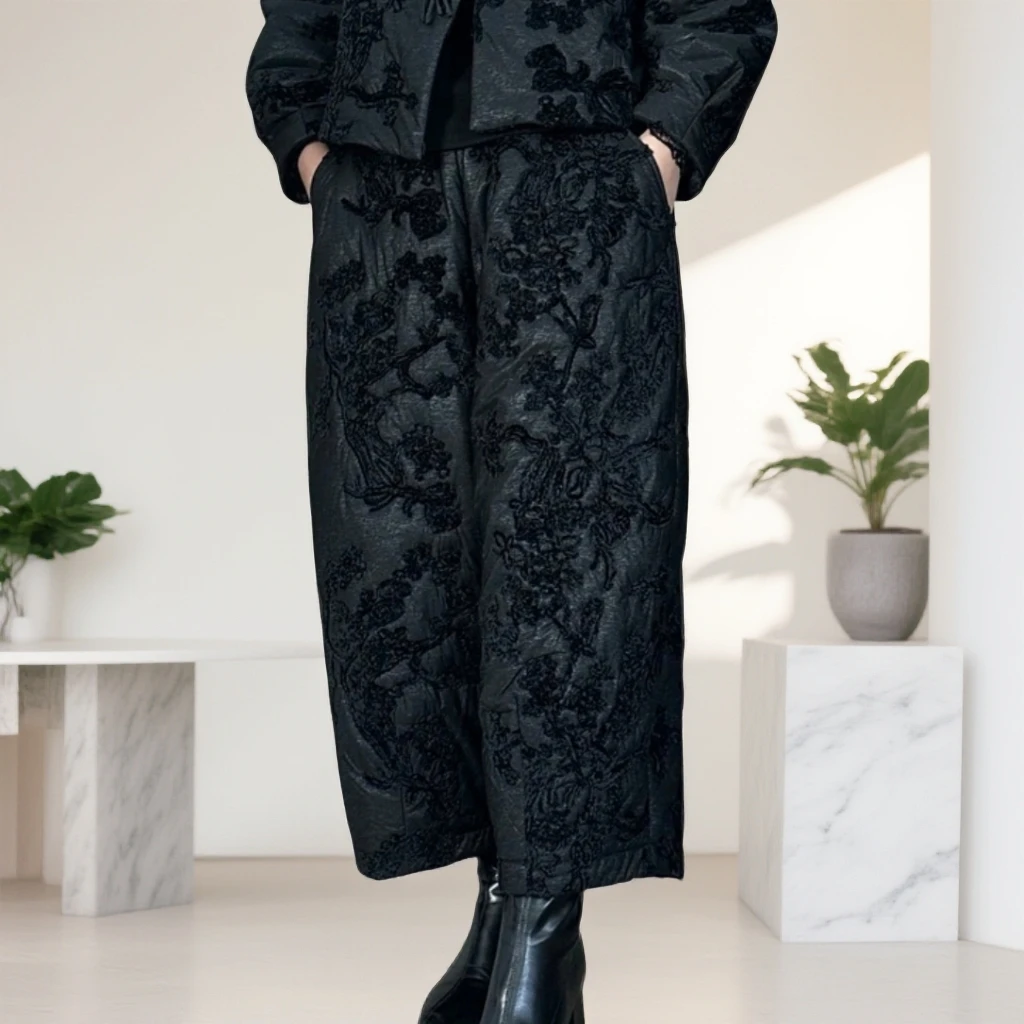 （格调丽姐）冬季加厚棉裤花苞裤