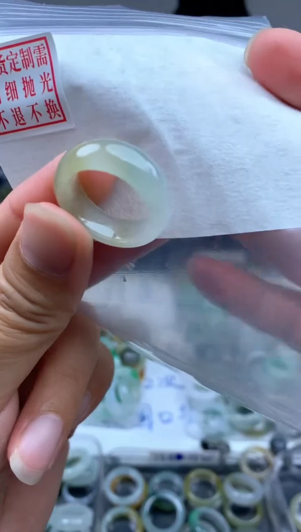 定制翡翠未镶嵌毛货需精细抛光戒圈15#