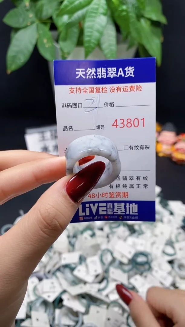 翡翠戒指未镶嵌 天然翡翠戒圈3801