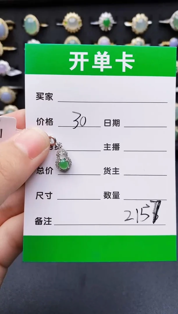 翡翠银S925镶嵌颈饰2157