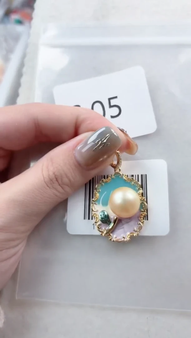 银S925镶嵌吊坠海水珍珠S05