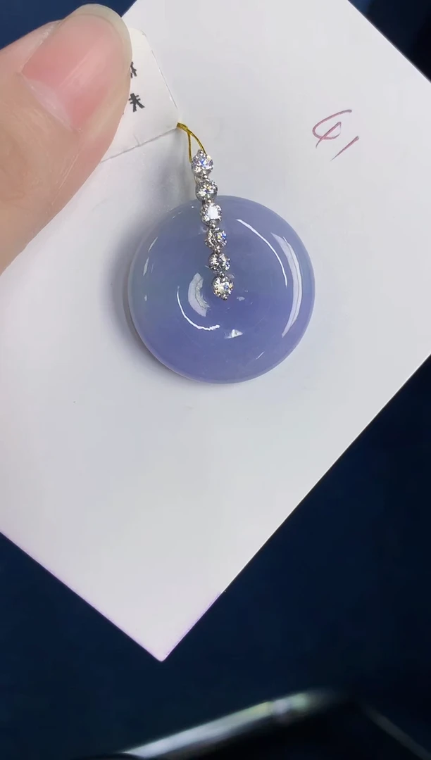 颈饰18K金镶嵌翡翠天然翡翠缅甸A货