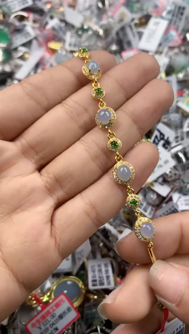 银S925镶嵌戒指翡翠10-10-10     1