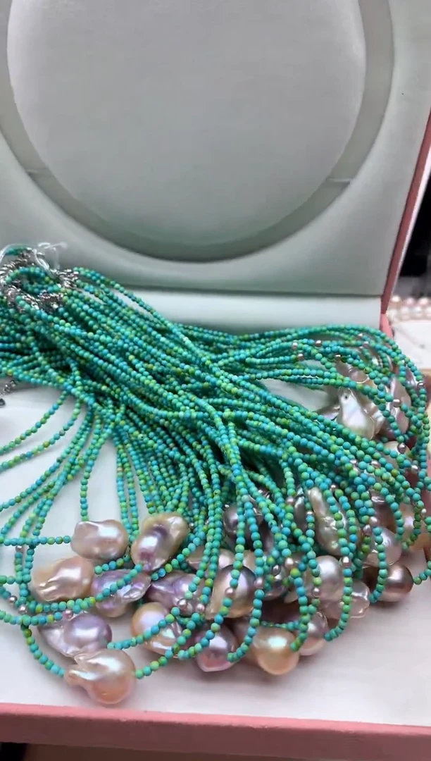 淡水珍珠银S925镶嵌颈饰多样性发其一