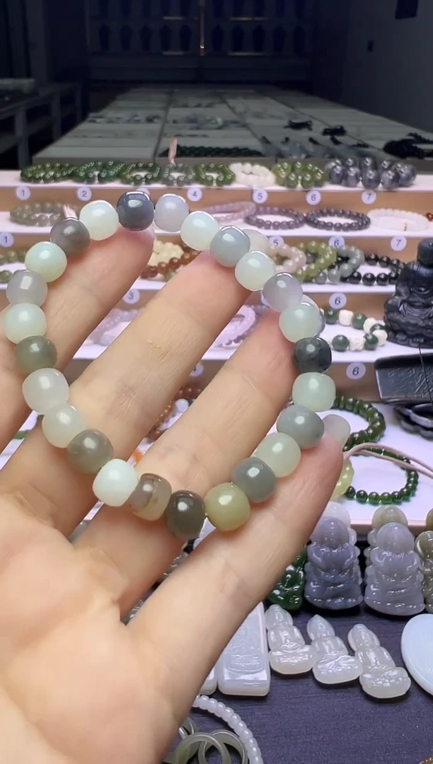 未镶嵌手串和田玉93号链接卡8mm