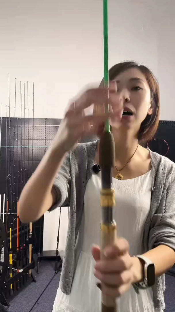 碳素（瑕疵杆没有售后 介意勿拍）绿色飞蝇2.25米直柄